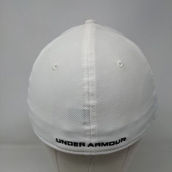 Under Armour Fitted Hat White L/XL Classic Fit Blitzing Embroidered 6 Panel - Picture 5 of 10
